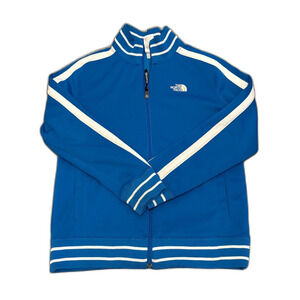 The North Face Boys Slacker Track Jacket Blue White Retro Sporty Size Large